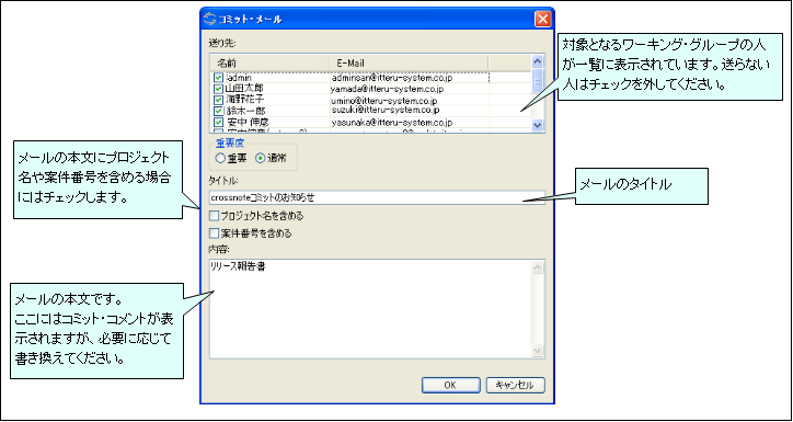 図2.2.2 コミットメール<br/>