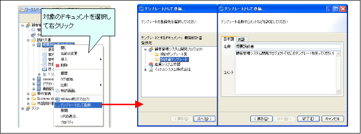 図2.2.1 テンプレートの登録<br/>