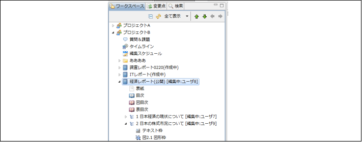 図2.1.2.1 ワークスペース上で編集予定を見る<br/>